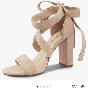 Nude strap heels